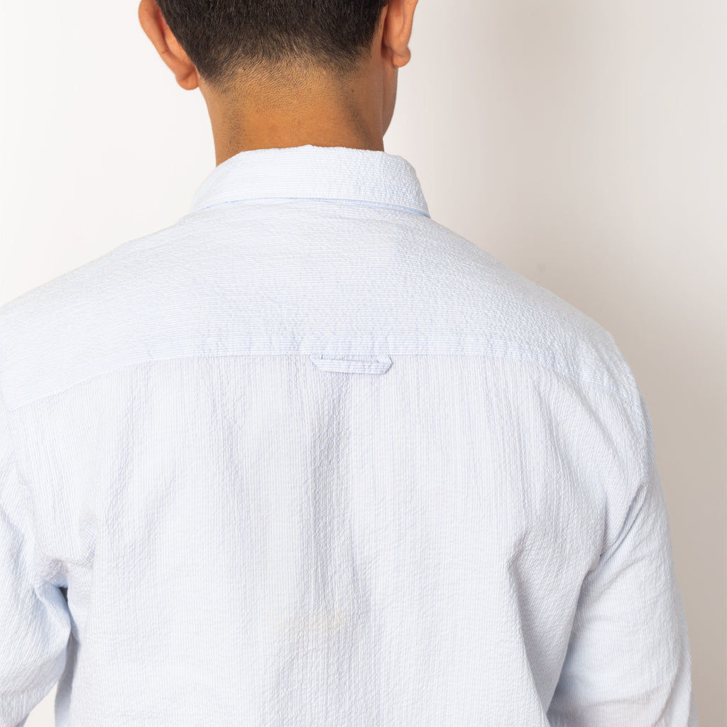 Relaxed Fit Shirt - Blue Micro Stripe