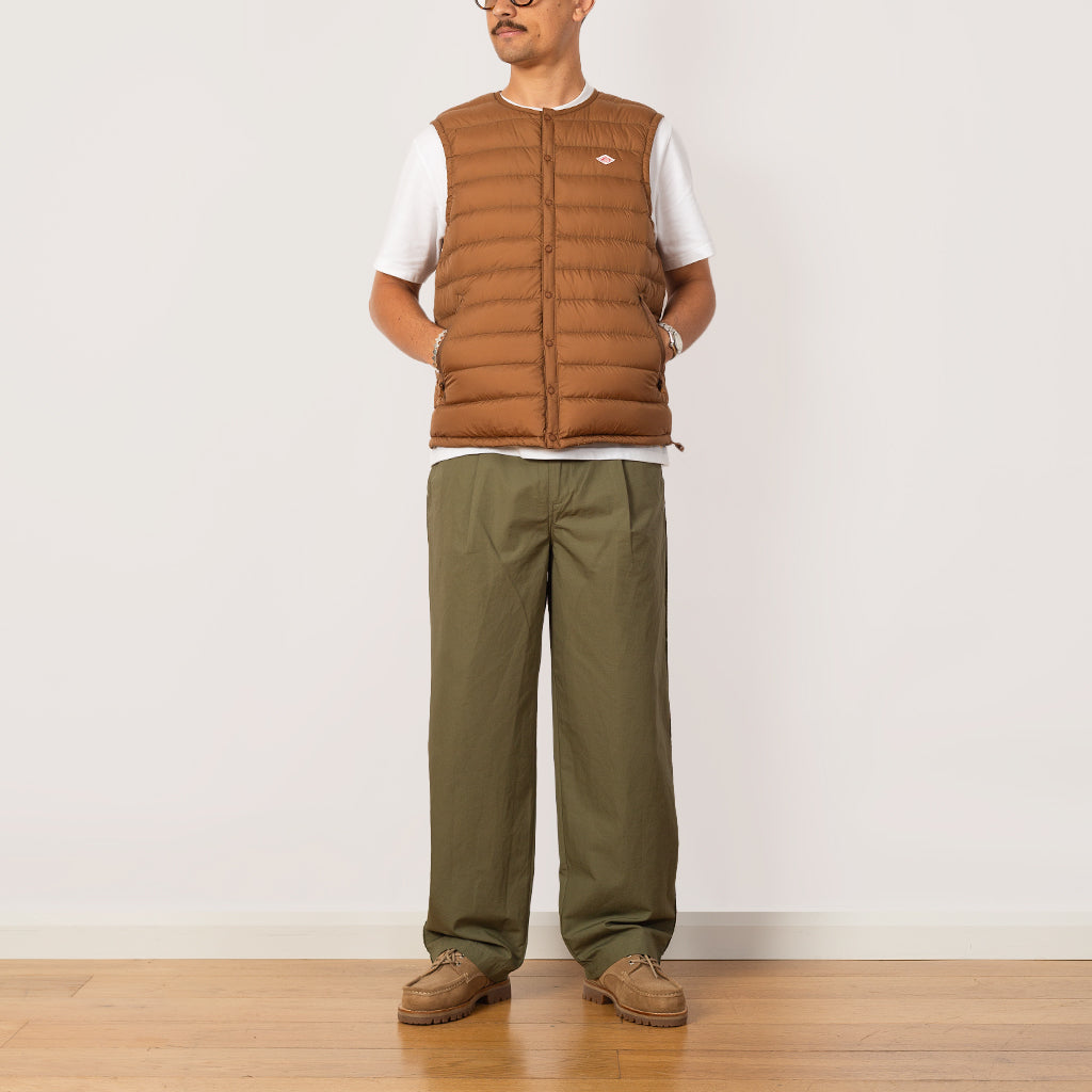 Inner Down Crewneck Vest - Light Brown
