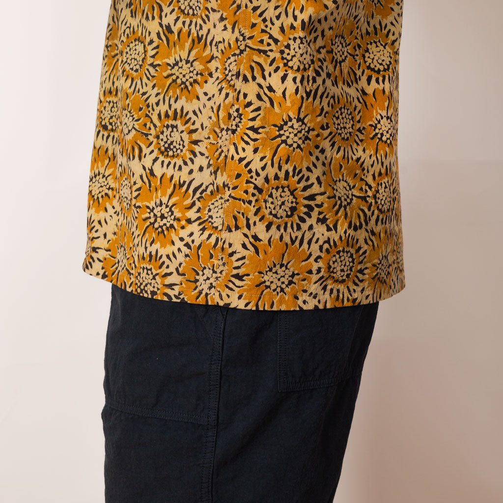 Open Collar Shirt - Yellow Sun Flower