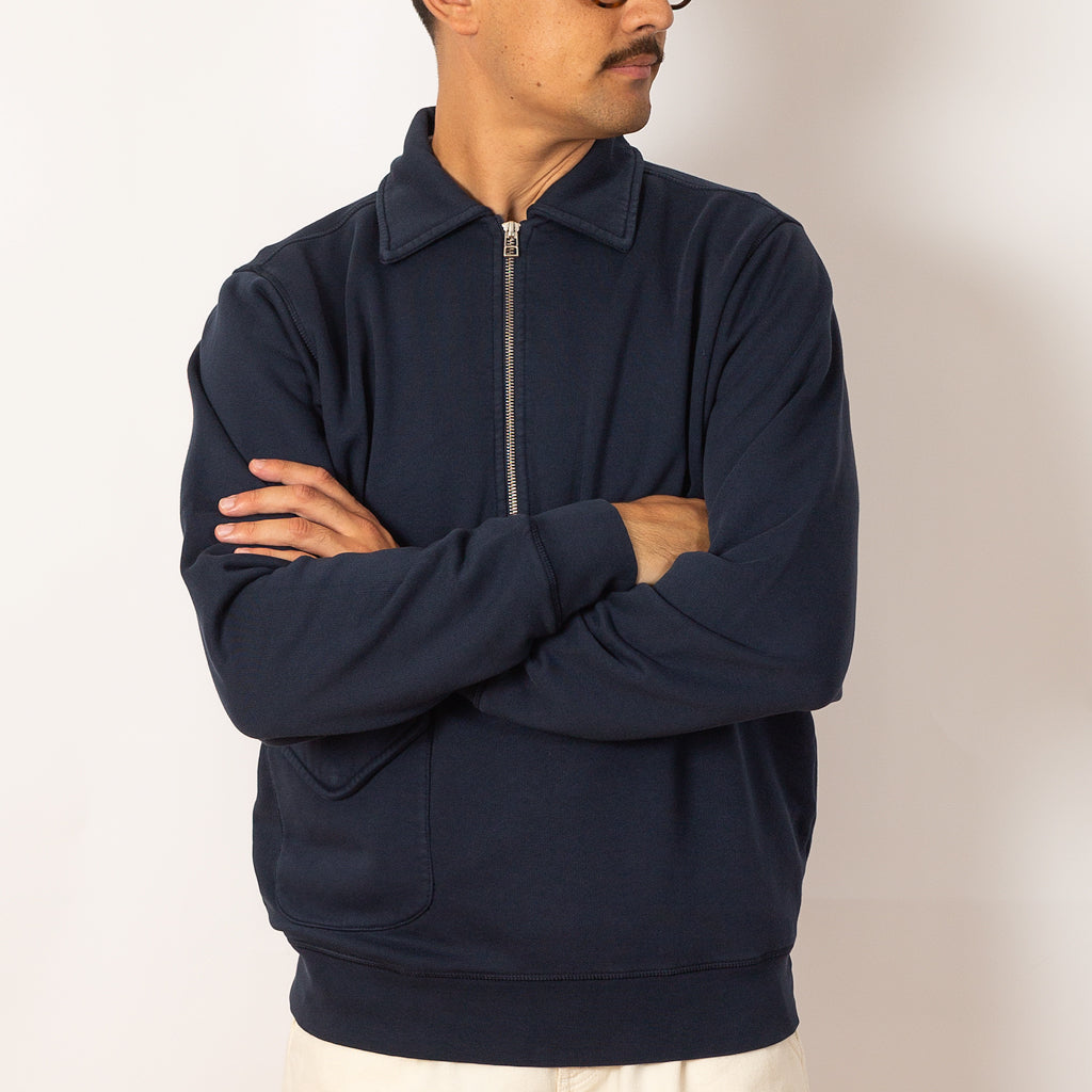 Half Zip Sweat - Navy | Pop Trading Company | Peggs & son.