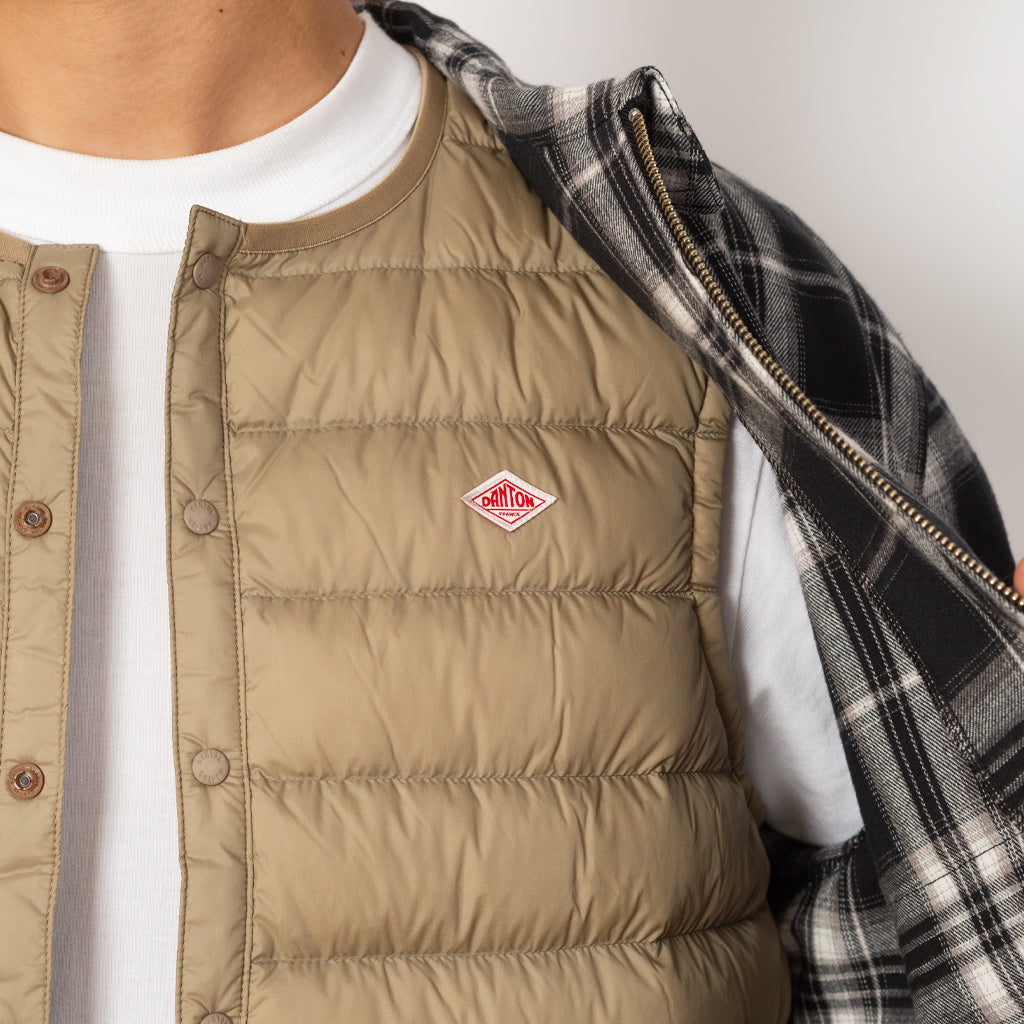Inner Down Crewneck Vest Sand Beige