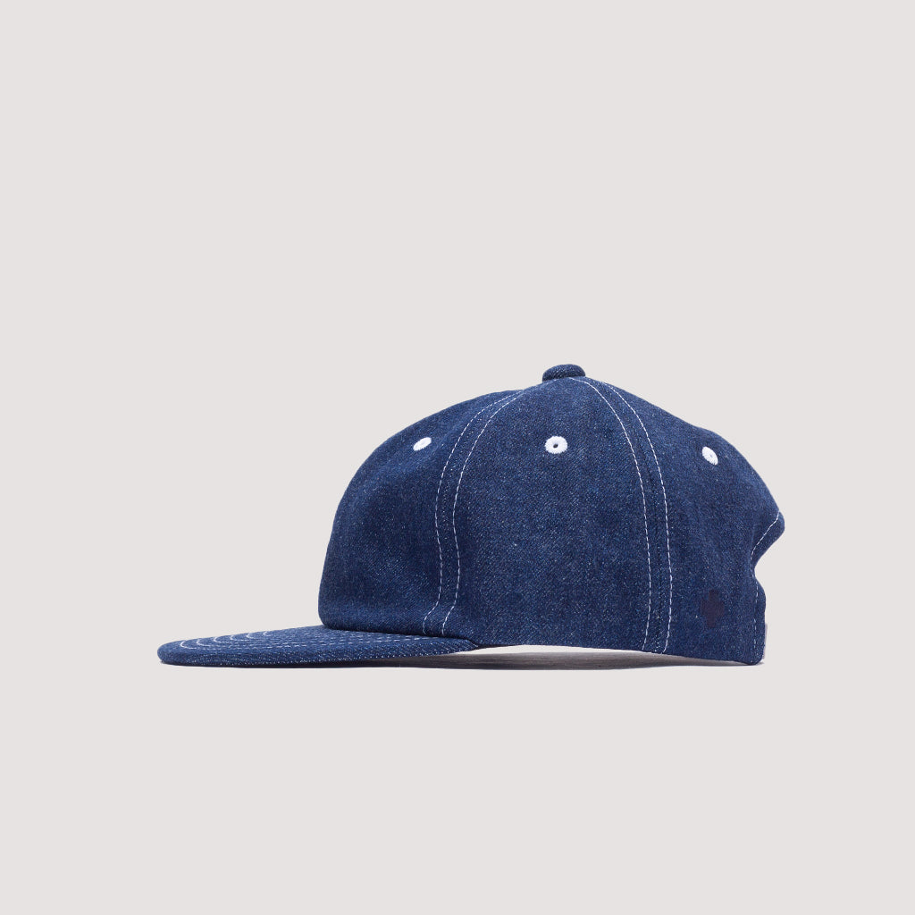 6 Panel Hat Herringbone - Indigo