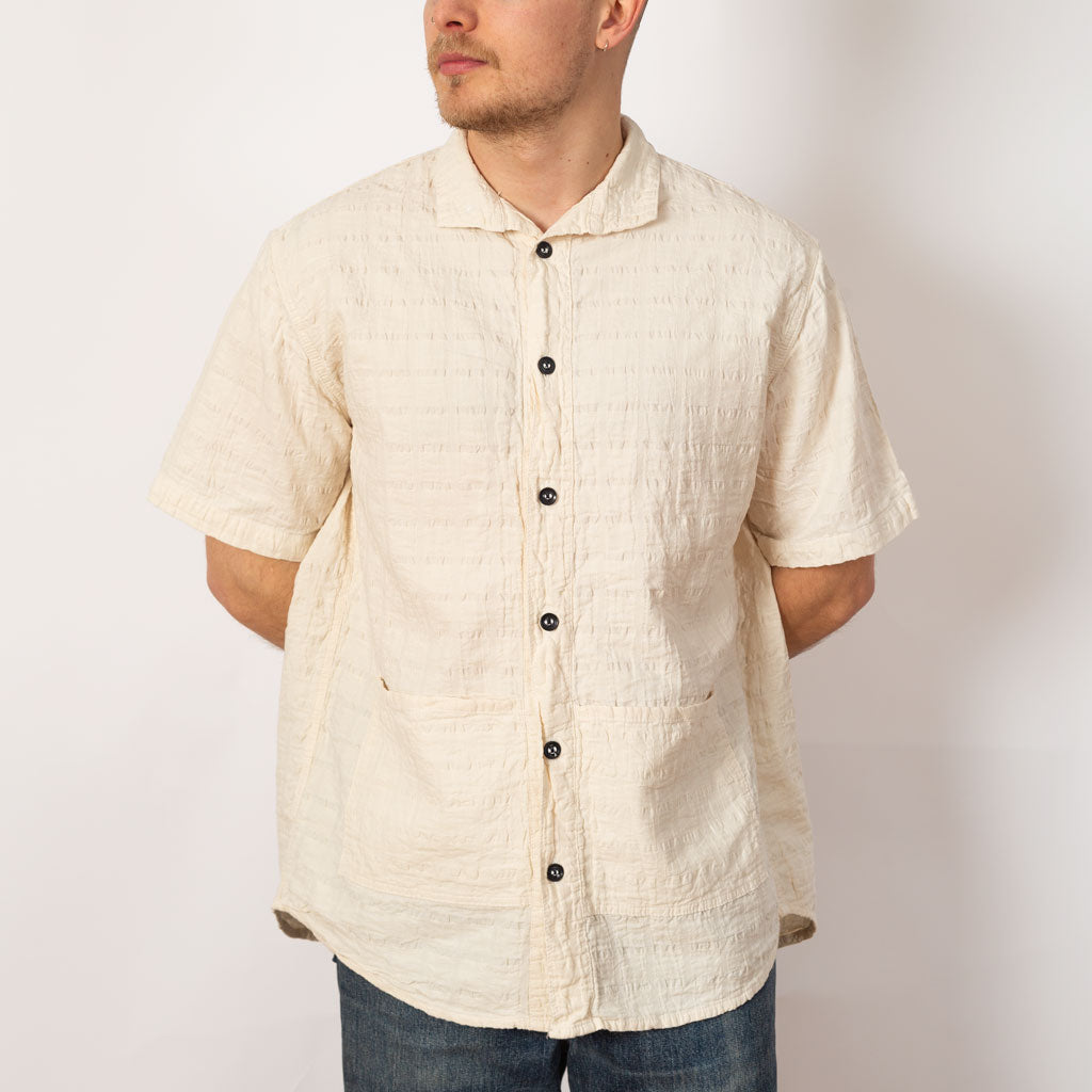 Short Sleeve Flipped Collar Shirt - Rinsed