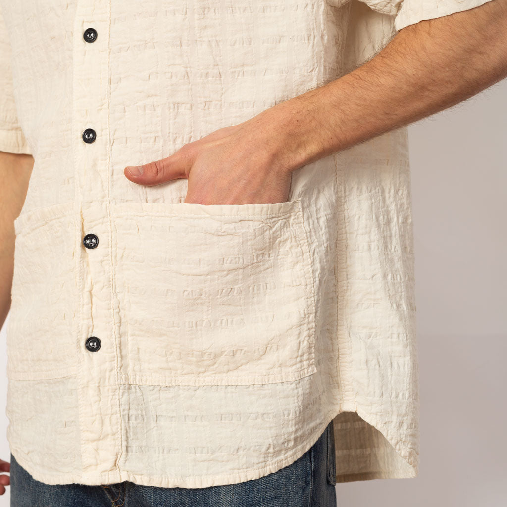 Short Sleeve Flipped Collar Shirt - Rinsed