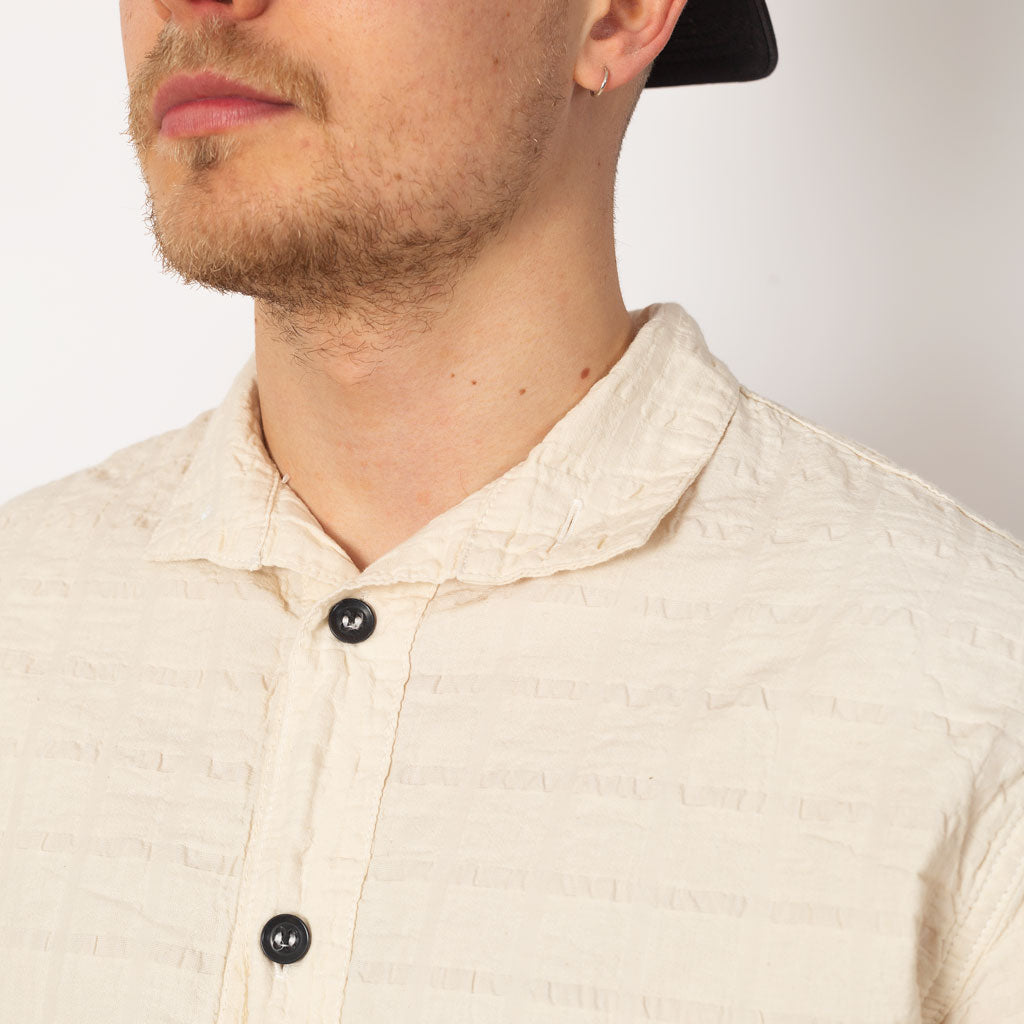 Short Sleeve Flipped Collar Shirt - Rinsed