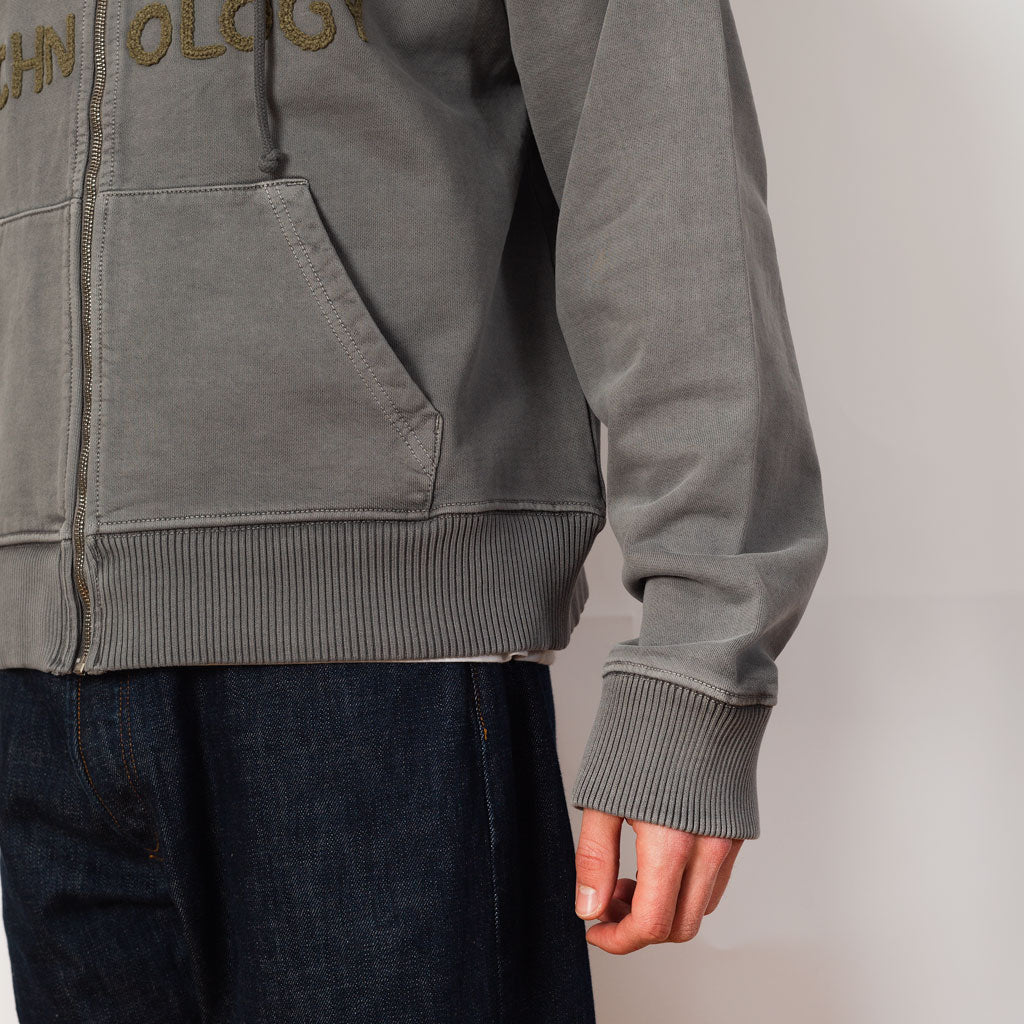 Geo Zip Hoodie - Black