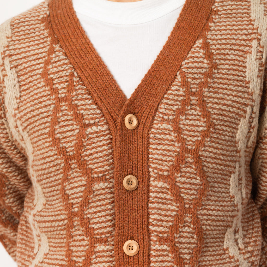 Orange button up cardigan best sale