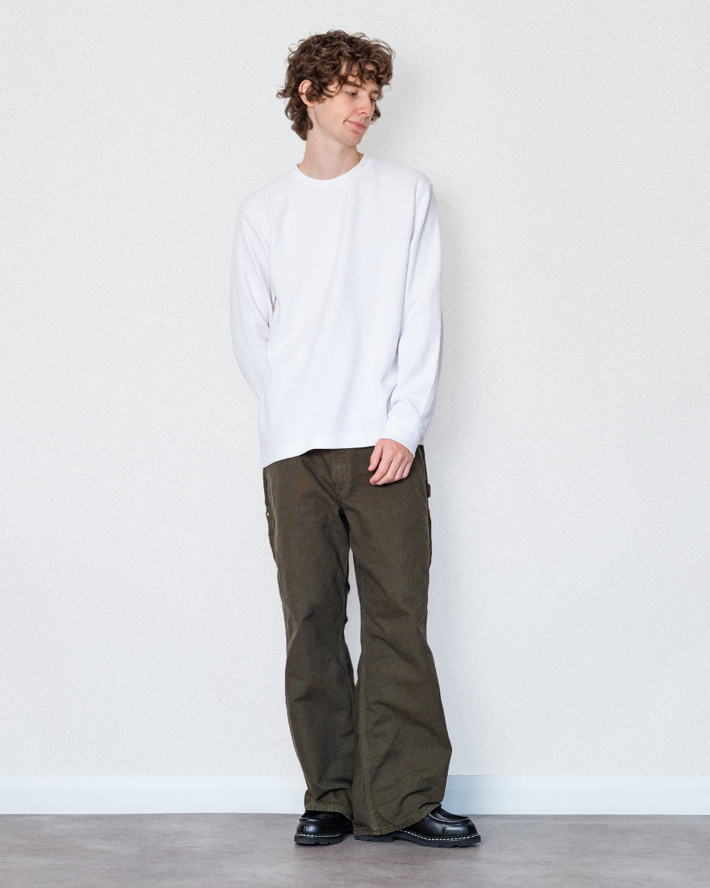 Thermal Waffle LS Tee - White | Power Goods | Peggs & son.