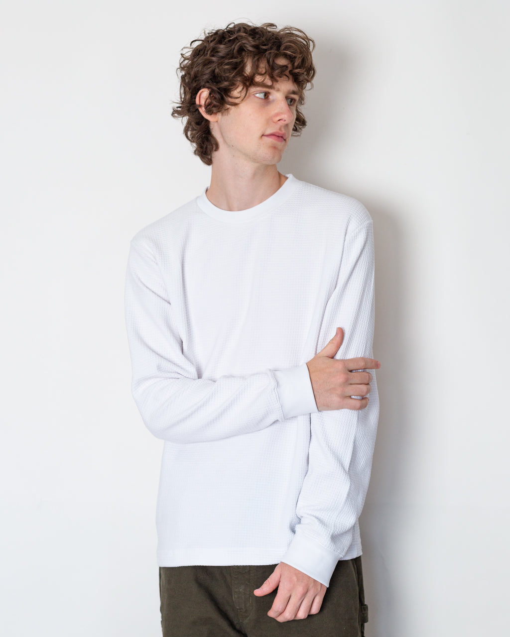 Thermal Waffle LS Tee - White | Power Goods | Peggs & son.