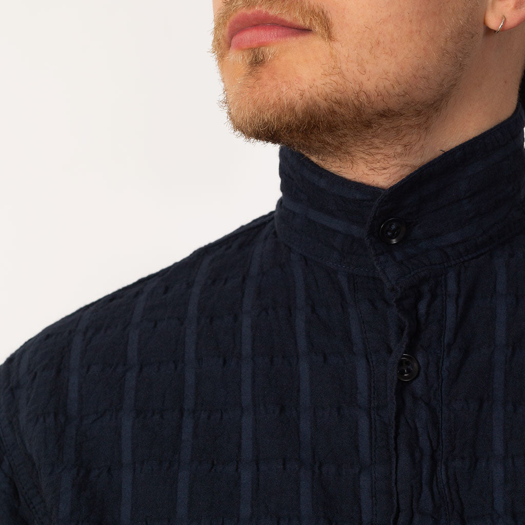 Short Sleeve Flipped Collar Shirt - Hadal Blue