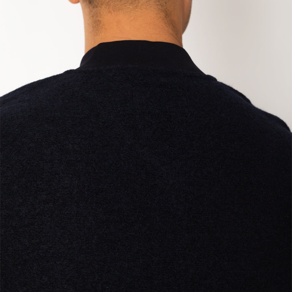 Wool Fleece Zip Waistcoat - Navy