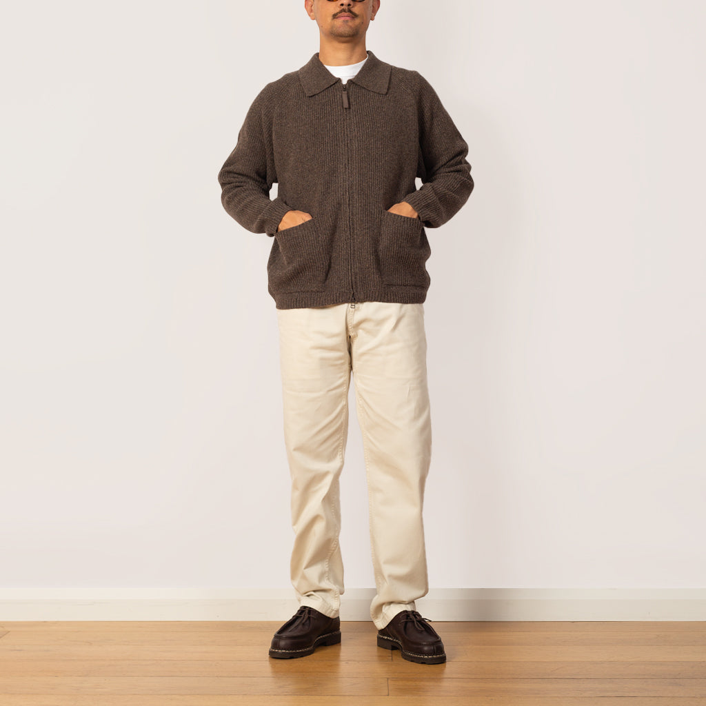 Zip Cardigan - Eco Wool Brown