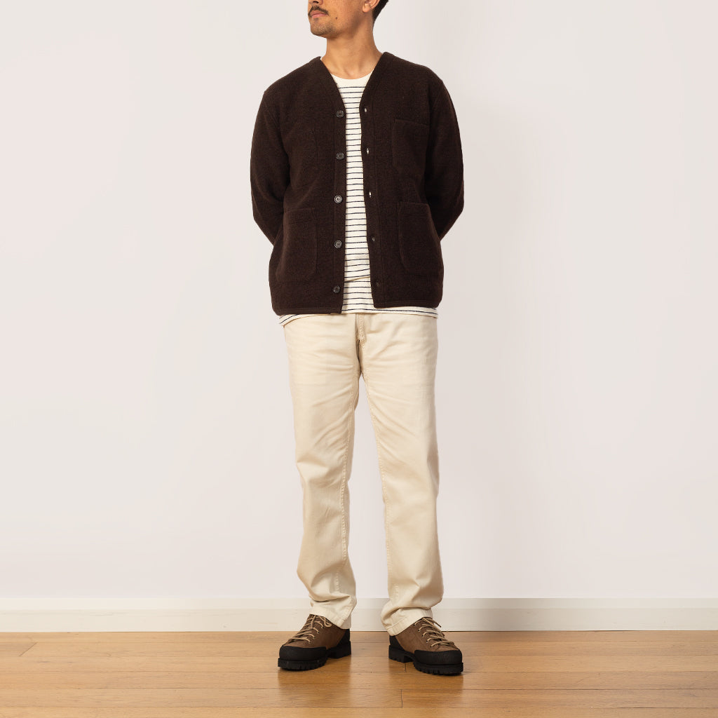 Wool Fleece Cardigan - Brown