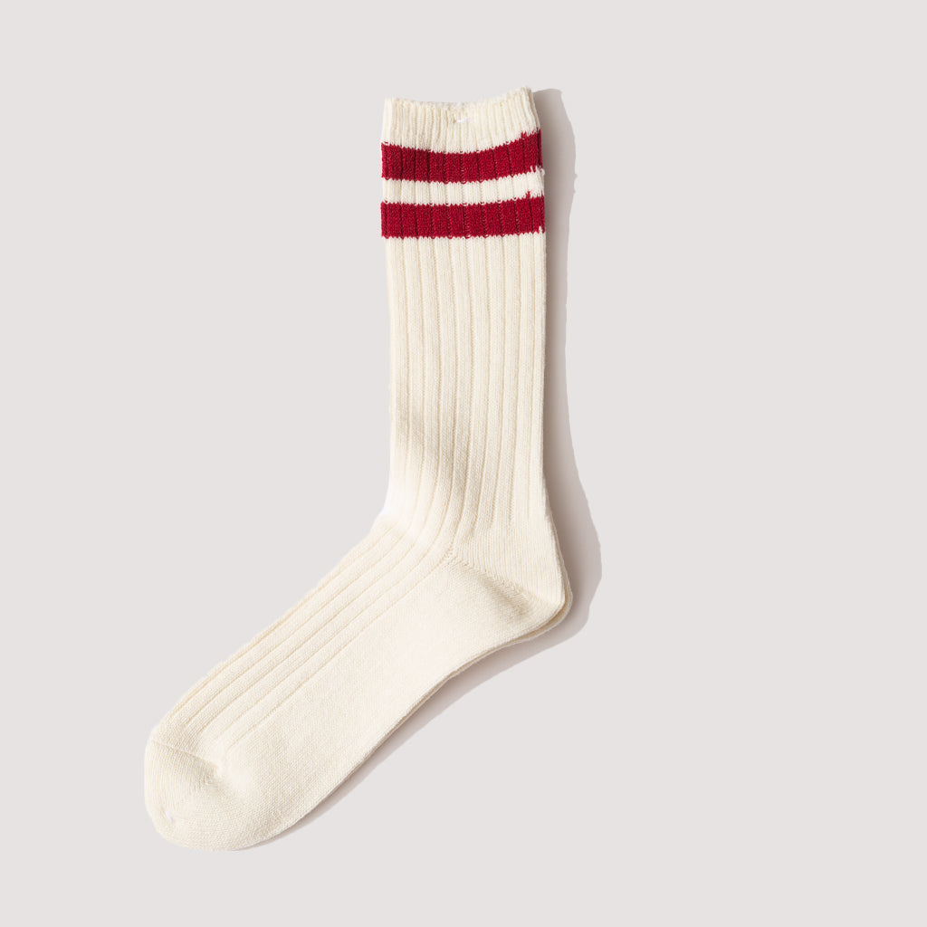 Cashmere 2 Stripe Crew Sock - Oatmeal
