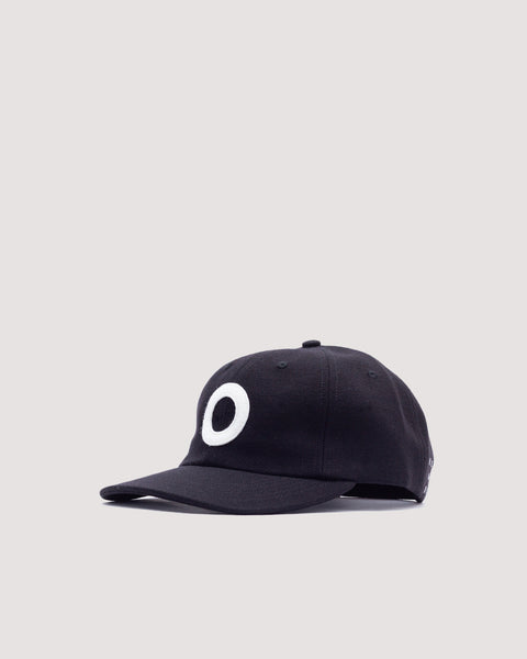 O 6 Panel Cap - Black | Pop Trading Company | Peggs & son.
