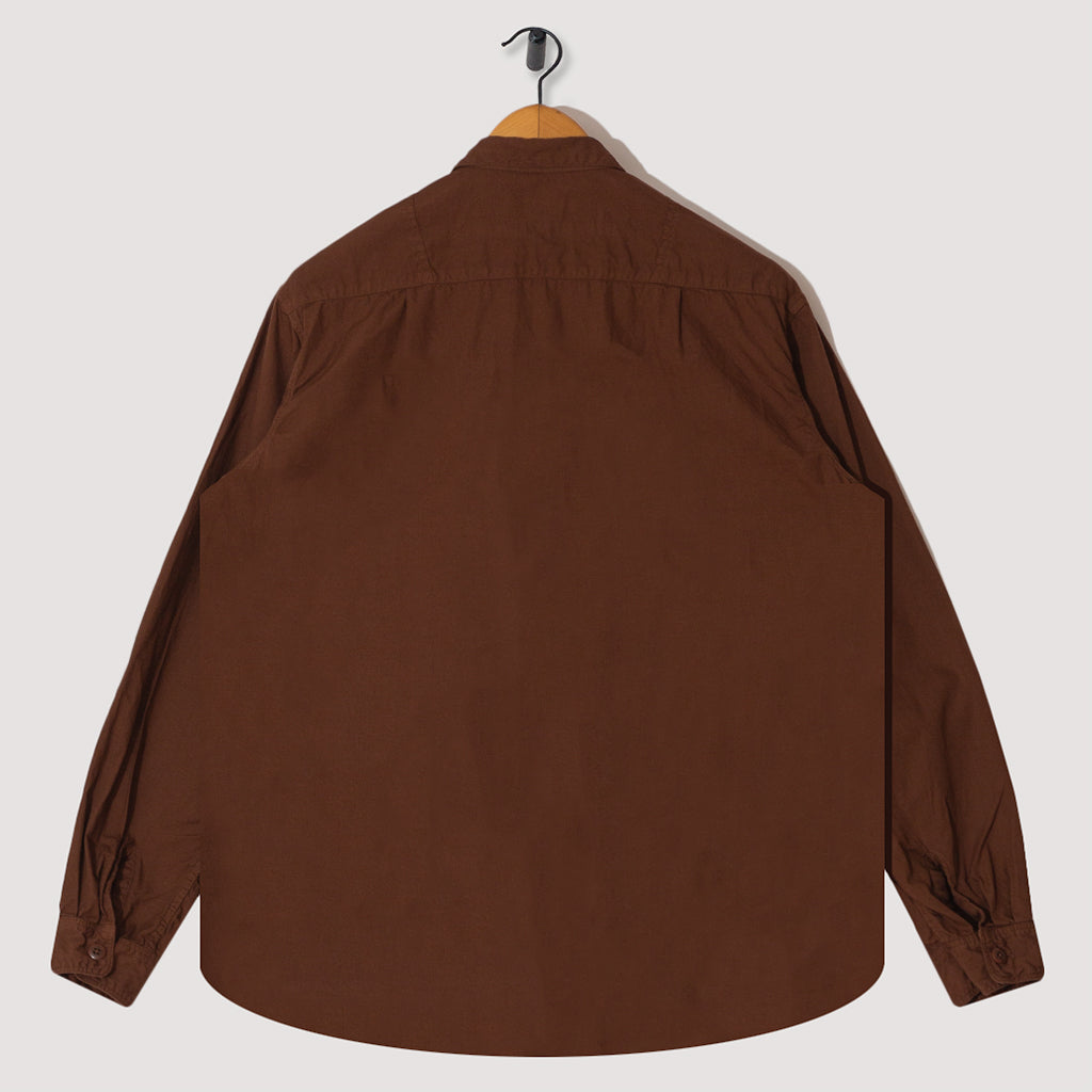 Broad Cloth Anorak Shirt - Brown