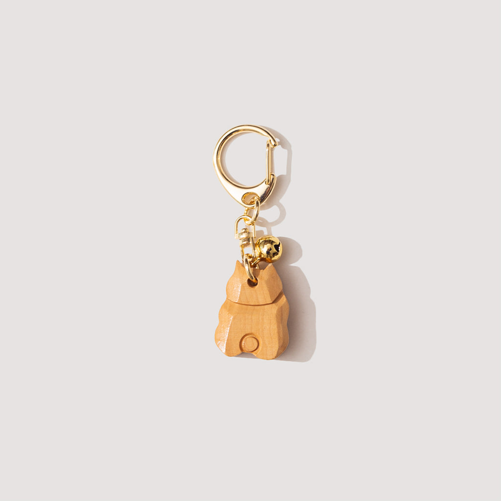 Lucky Cat Key Chain - Wood
