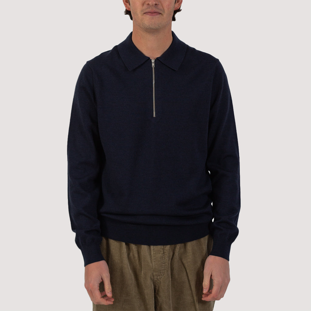 Sergio Zip Polo - Navy Multi