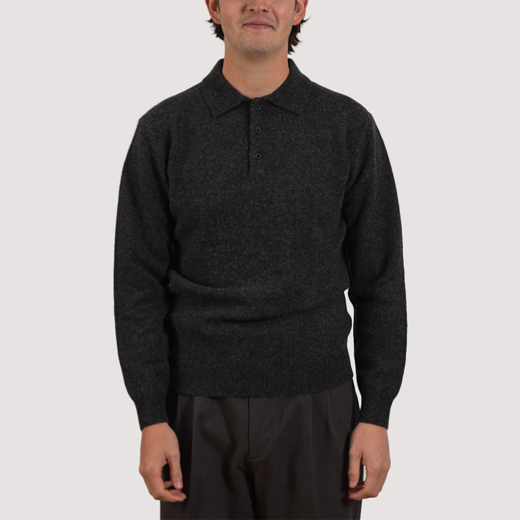 9G Knit Polo - Charcoal