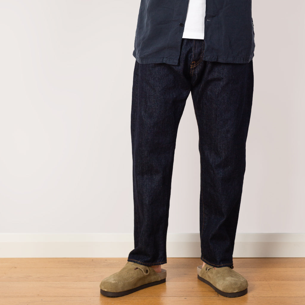 One Wash Loose Ankle Denim - Indigo