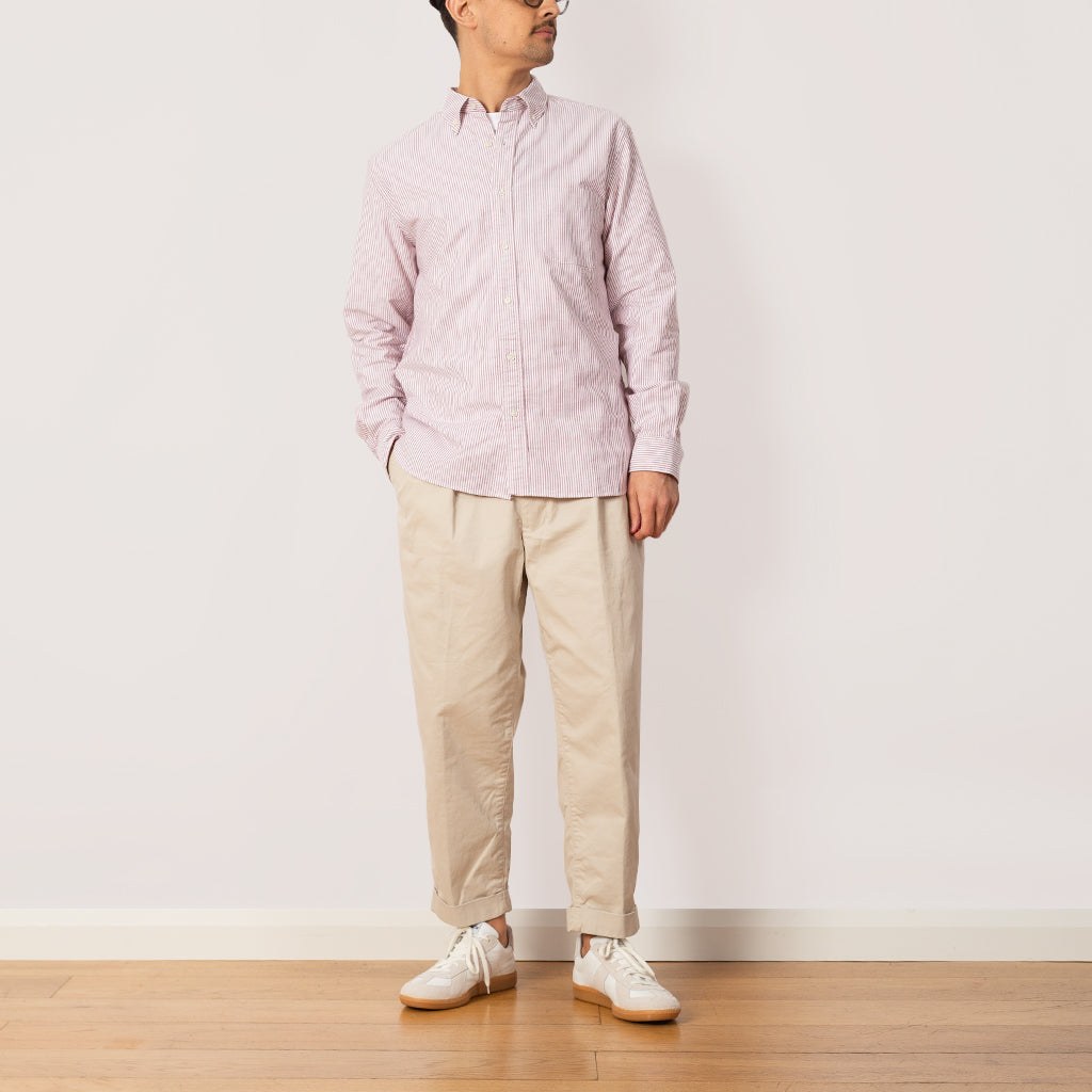 Oxford Candy Stripe Shirt - Wine