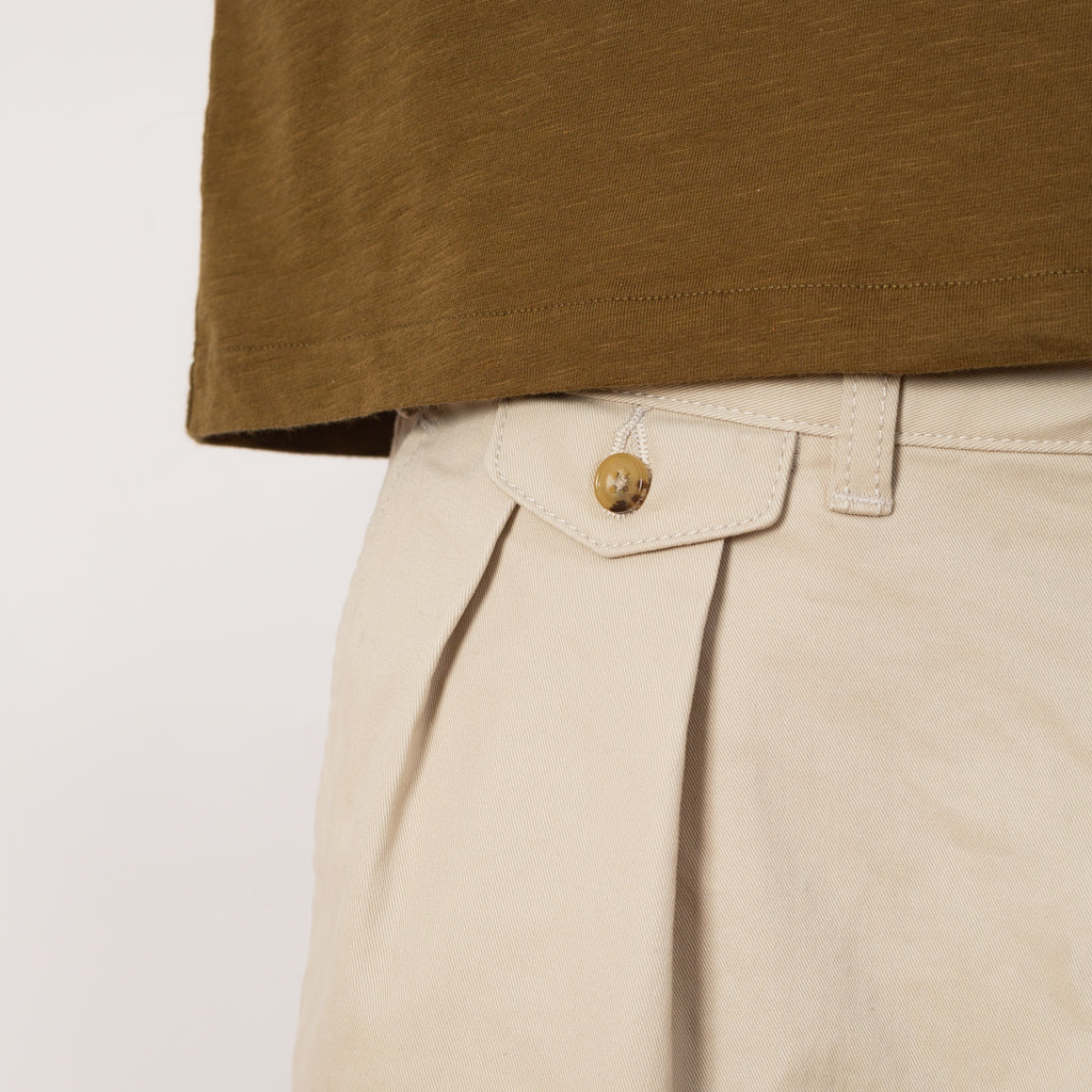 2 Pleat Twill Trouser - Cement