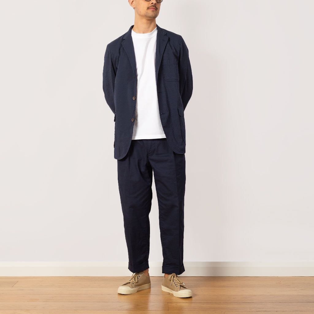 2 Pleat Twill Trouser - Dark Navy