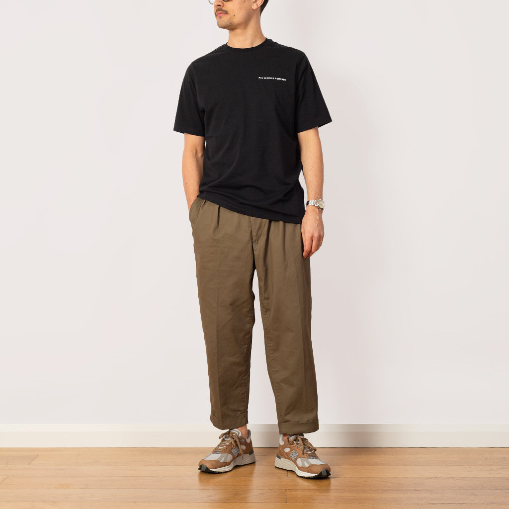 2 Pleat Twill Trouser - Olive