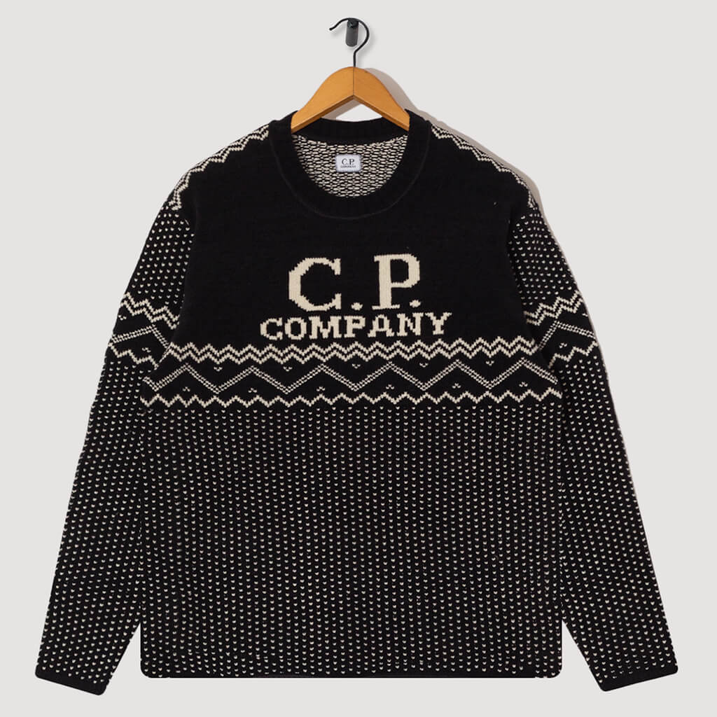 Jacquard Logo Knit - Black