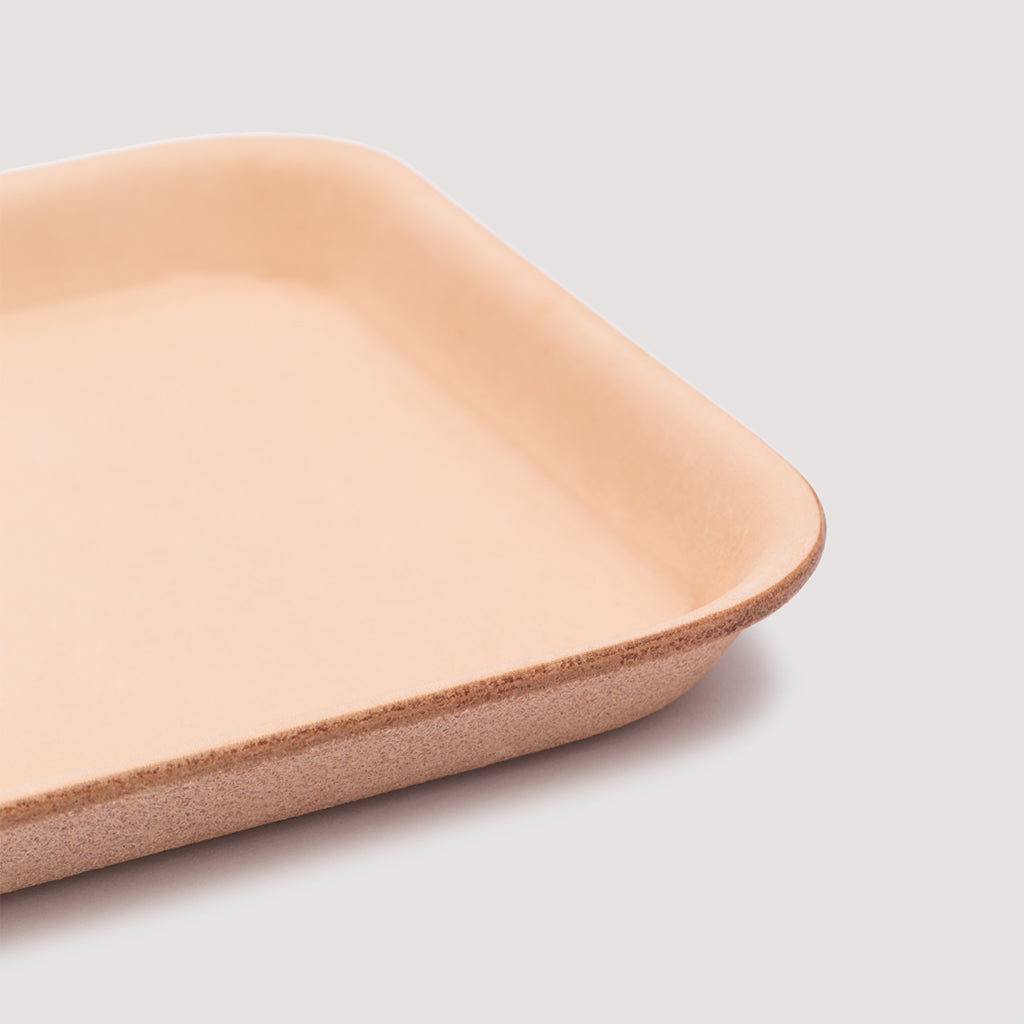 Medium Leather Tray - Natural