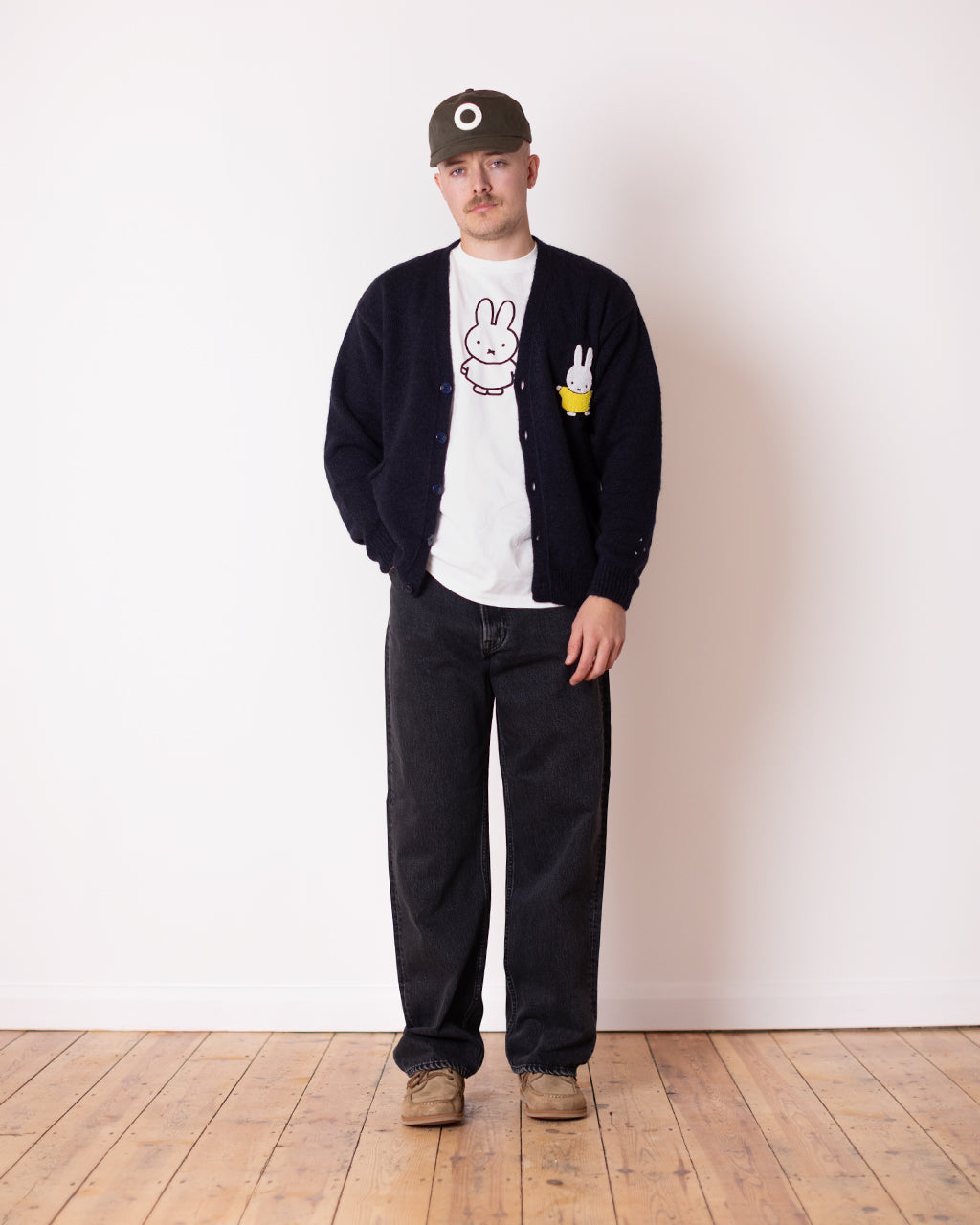 Knitted Mohair Cardigan - Navy