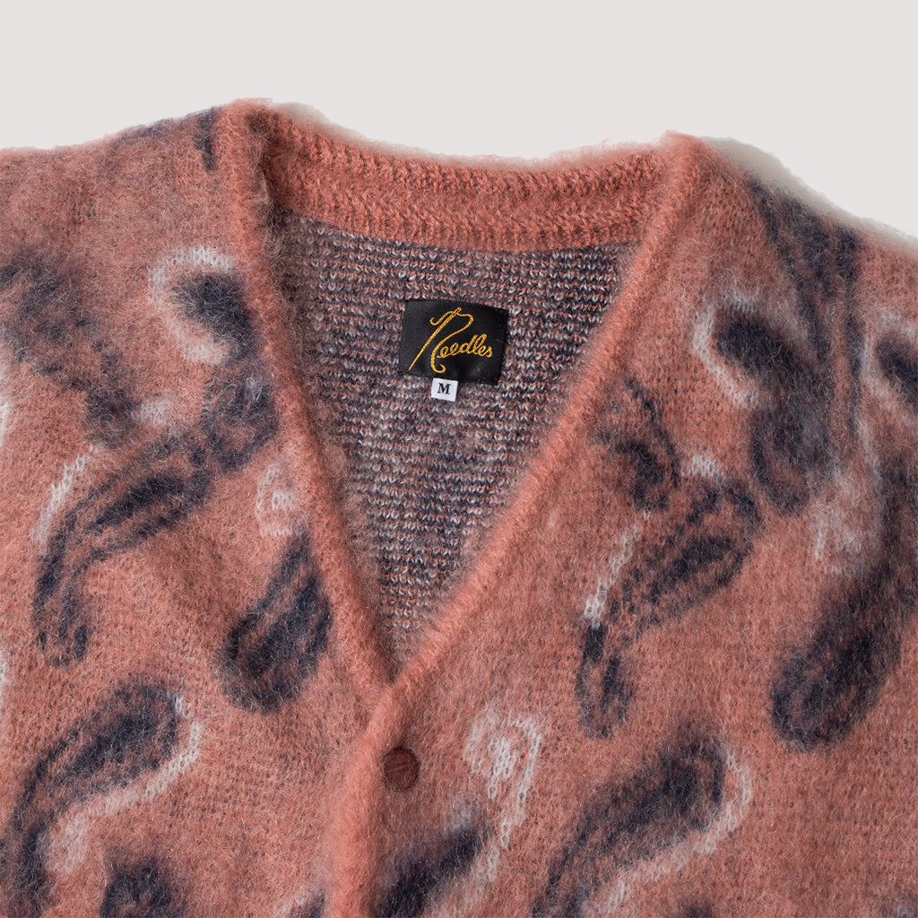 Mohair Cardigan - Pink Paisley | Needles | Peggs & Son.