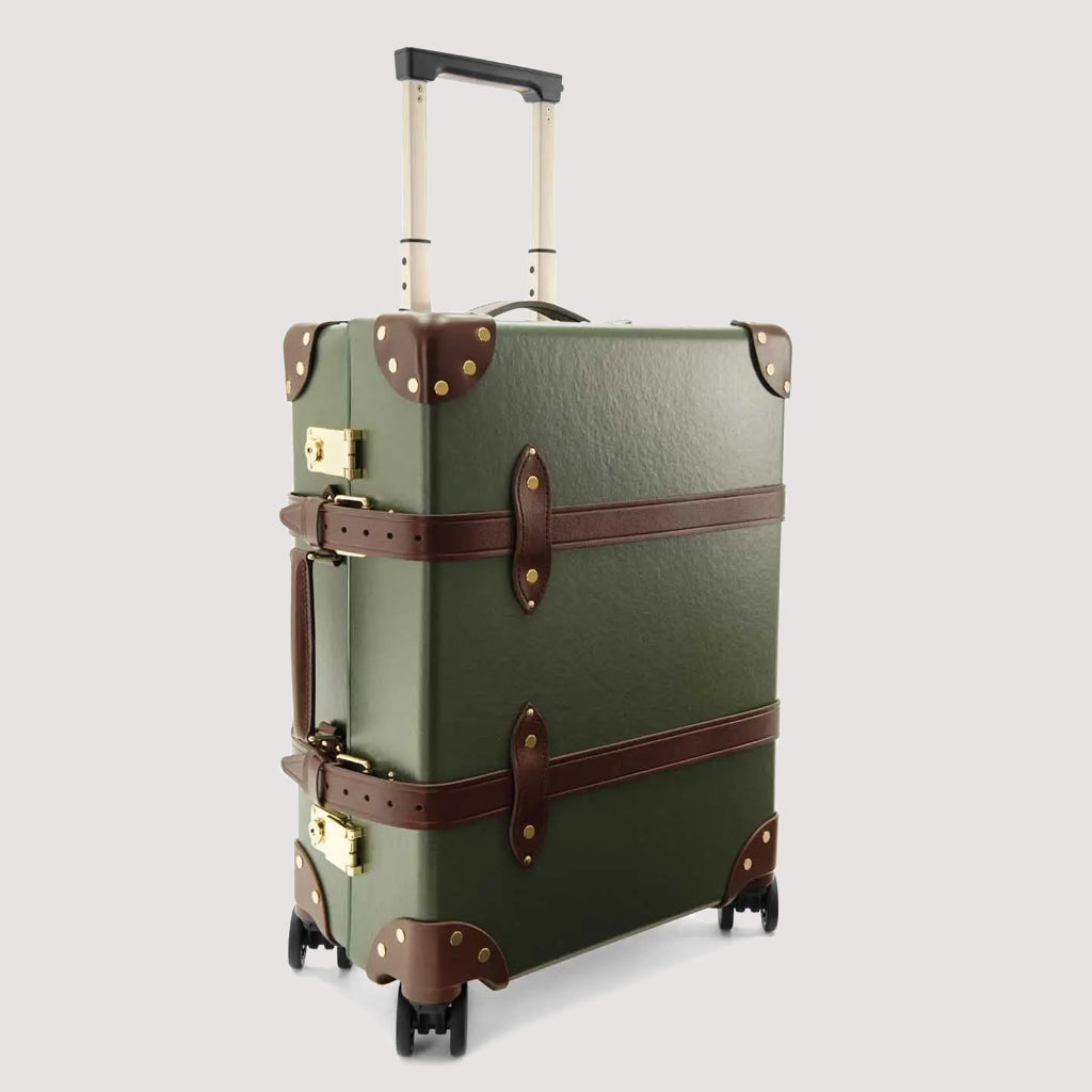 Centenary Four Wheel Carry On Case Green Brown Gold