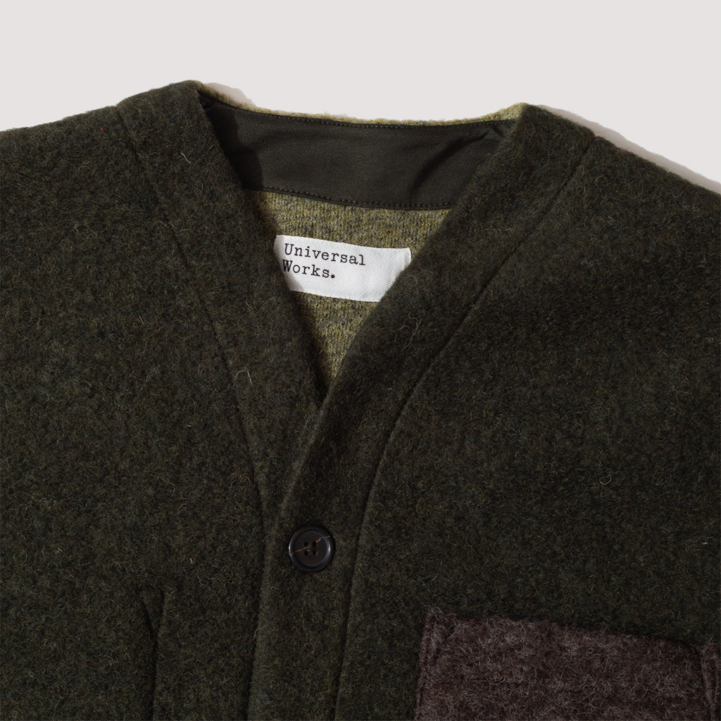 Wool Fleece Cardigan - Mixed Olive