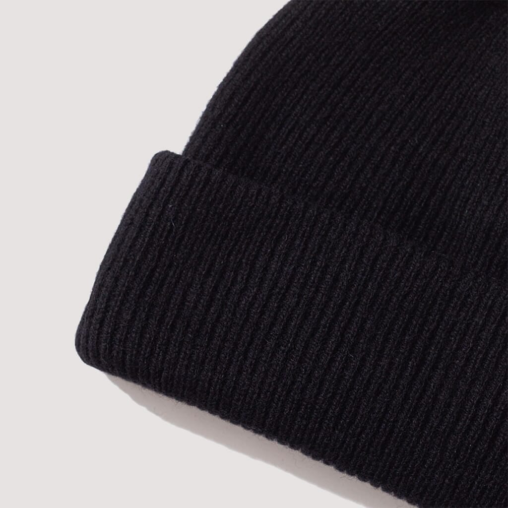 Merino Lambswool Beanie - Black