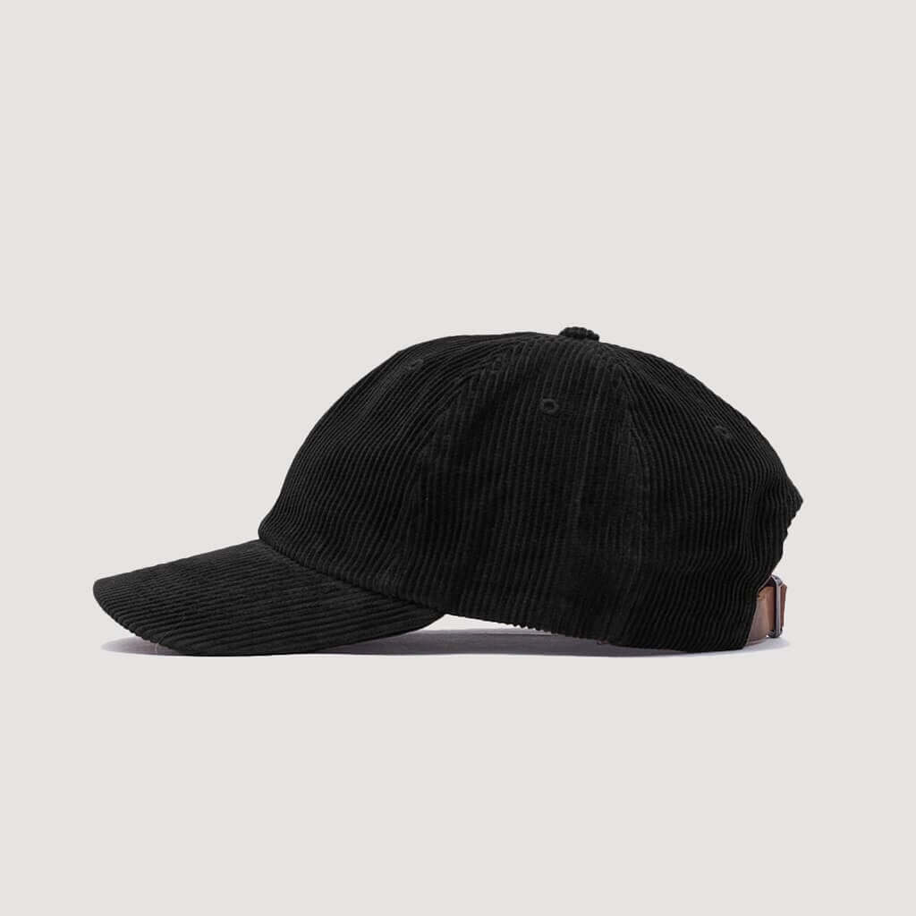 Wide Wale Corduroy Sports Cap - Black
