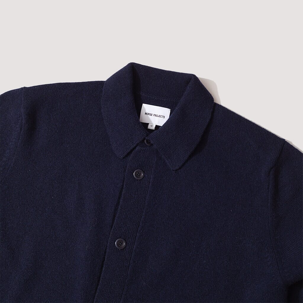 Martin Merino Lambswool Shirt - Dark Navy
