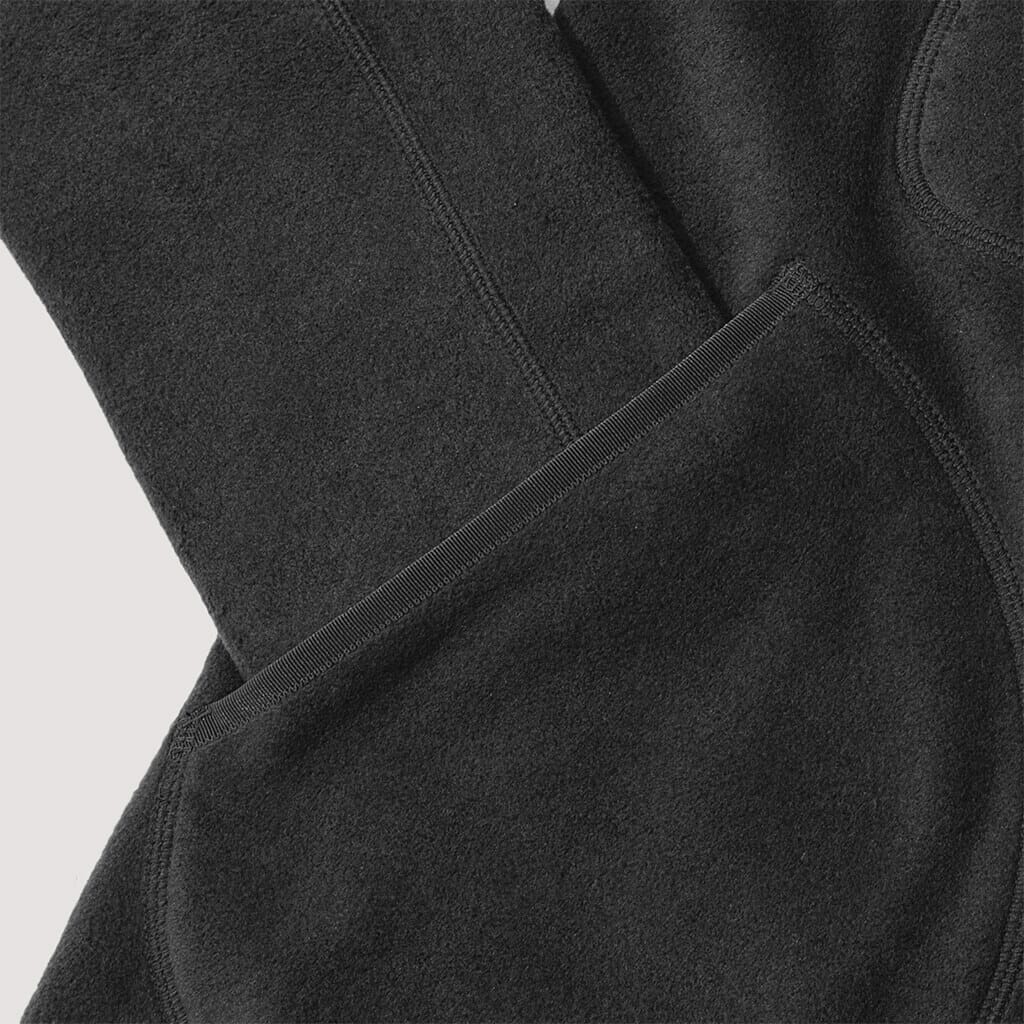 Fleece Collarless Jacket - Dark Grey