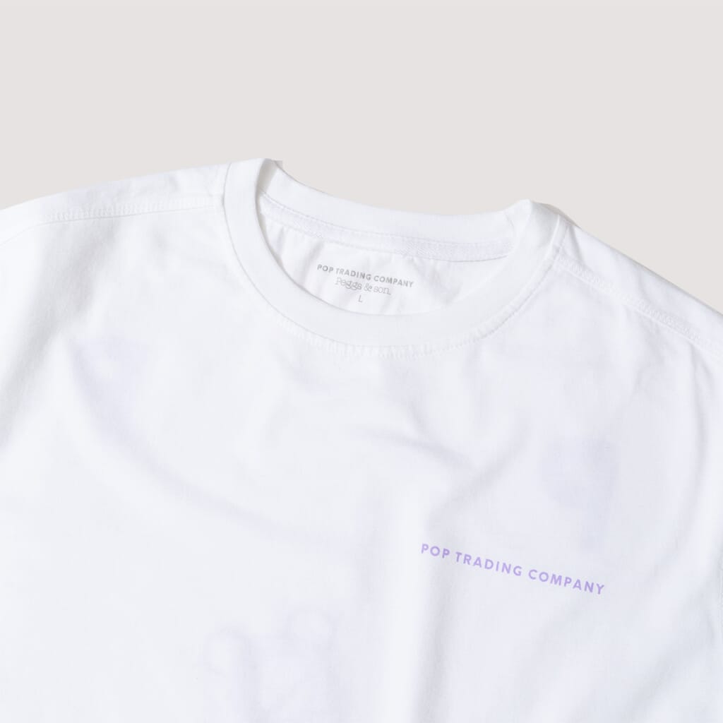 Pop For Peggs & Son Logo T-Shirt - White/Lilac