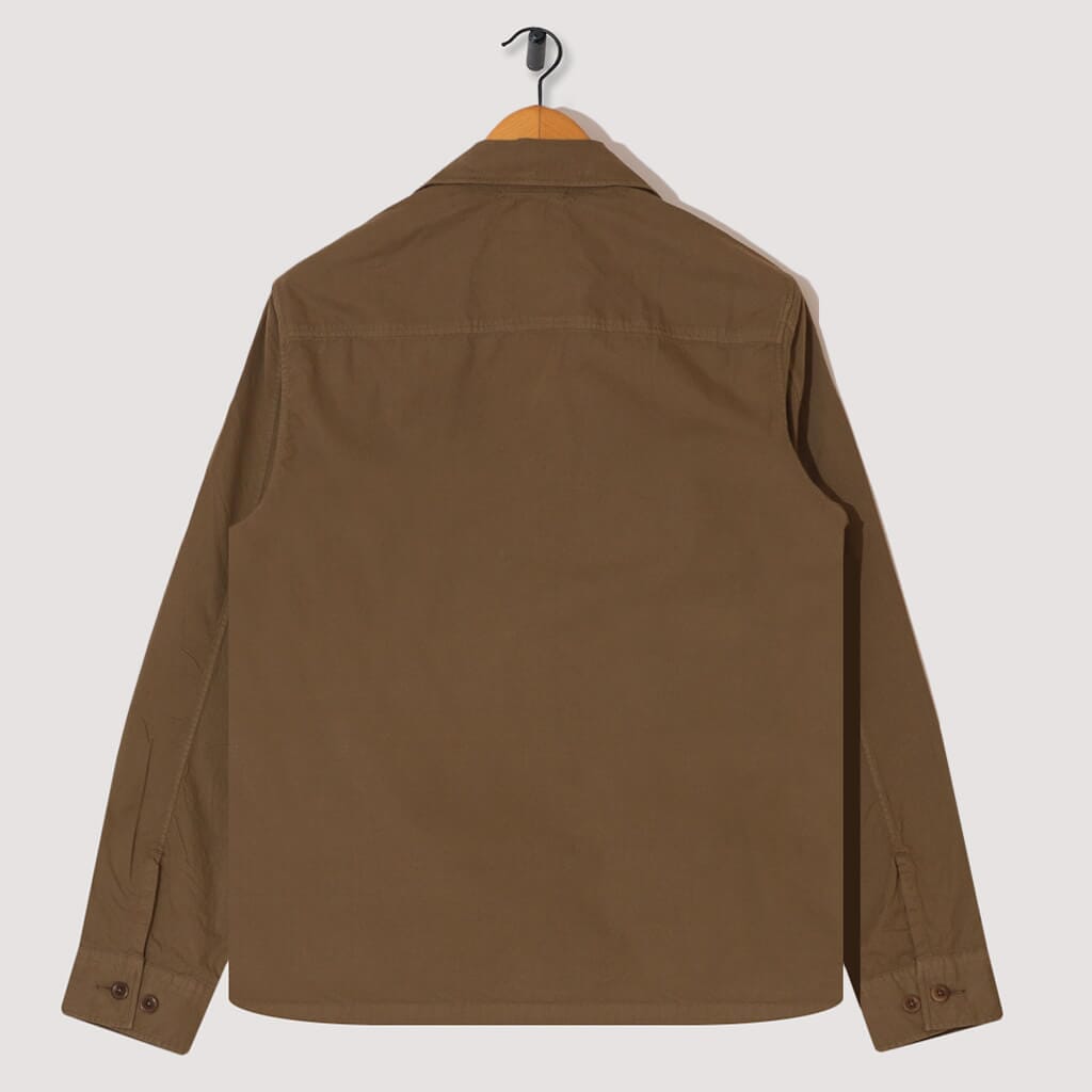 Gabardine Utility Overshirt - Butternut Brown