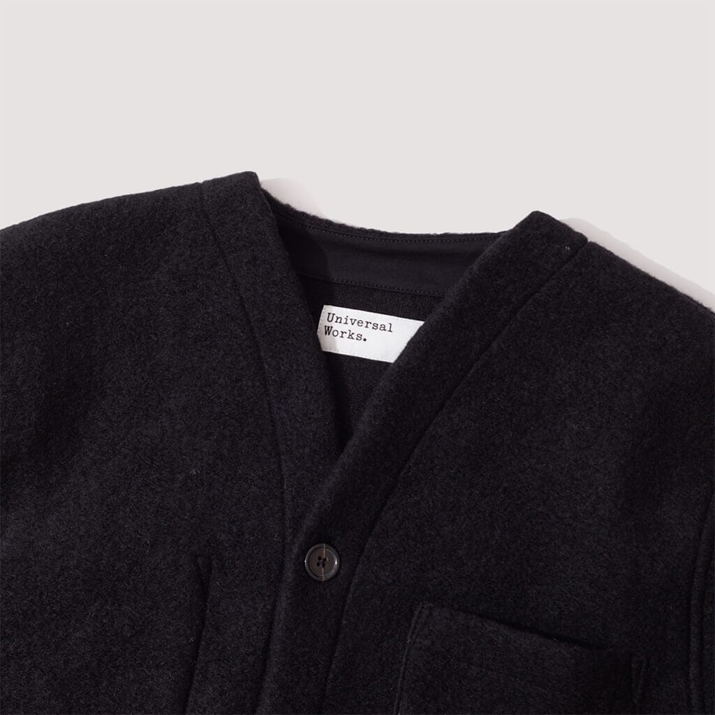 Wool Fleece Cardigan - Black