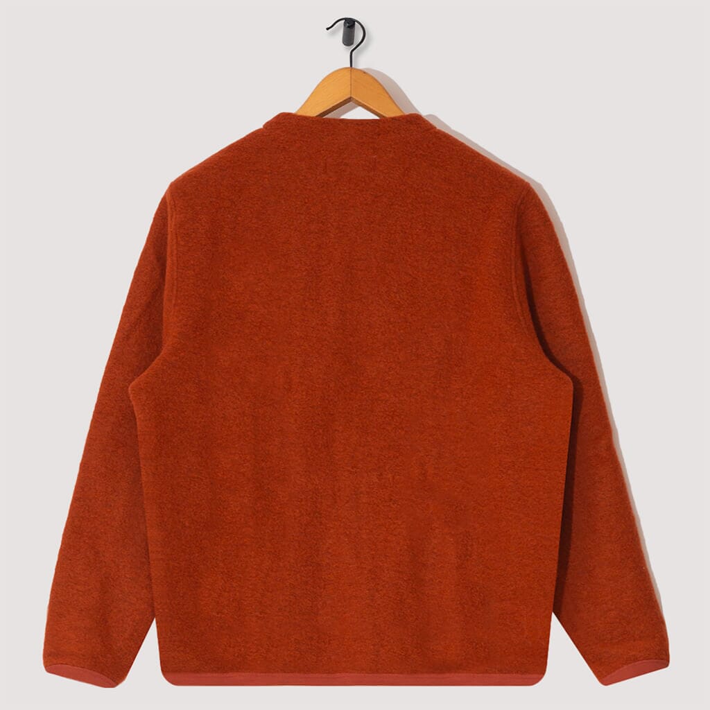 Wool Fleece Cardigan - Orange