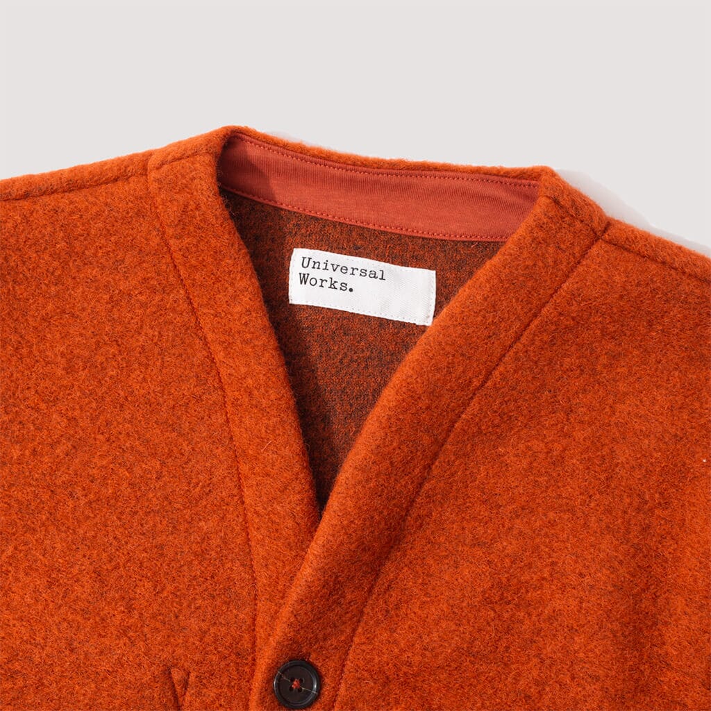 Wool Fleece Cardigan - Orange