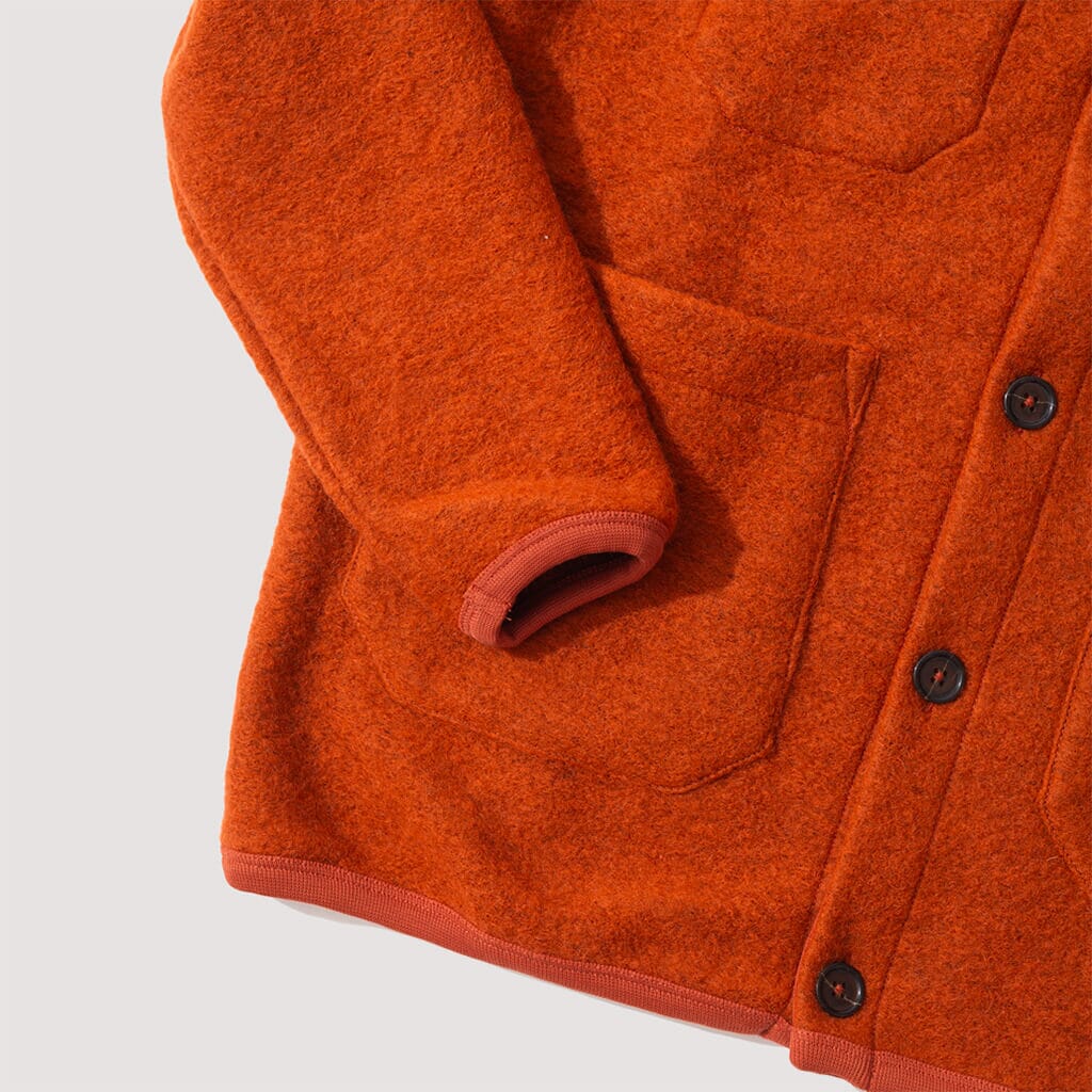 Wool Fleece Cardigan - Orange