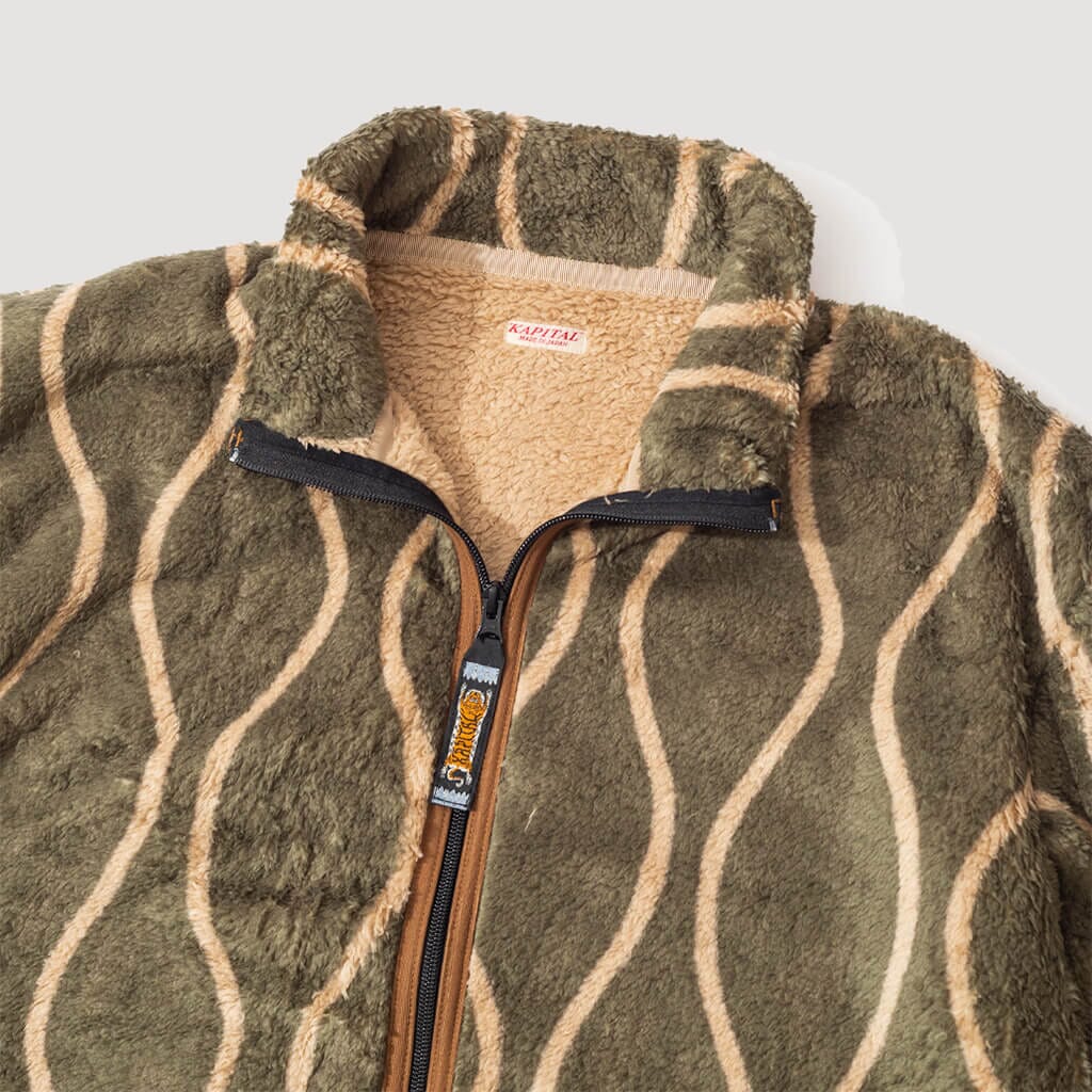 Drunk Stripe Fleece - Khaki