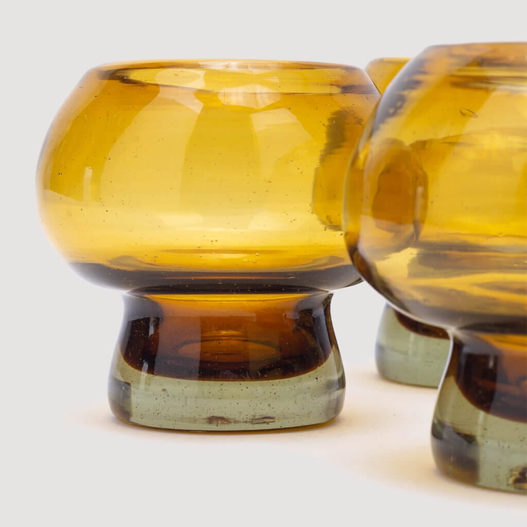 Mushroom Glass Set - Amber