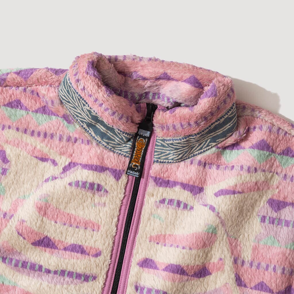 Ashland Stripe & Bone Zip Fleece - Pink