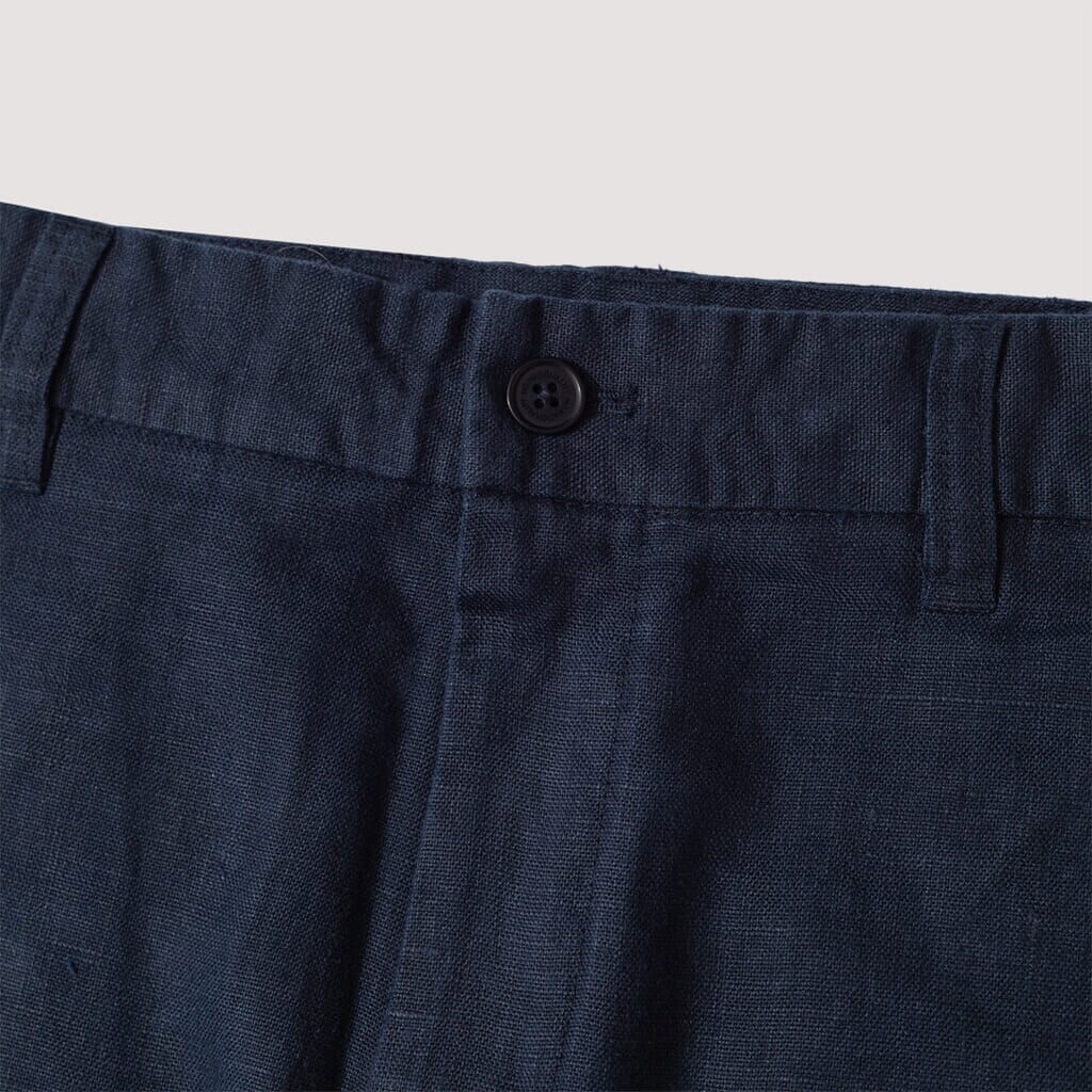 Crown Shorts - Navy Blue Linen