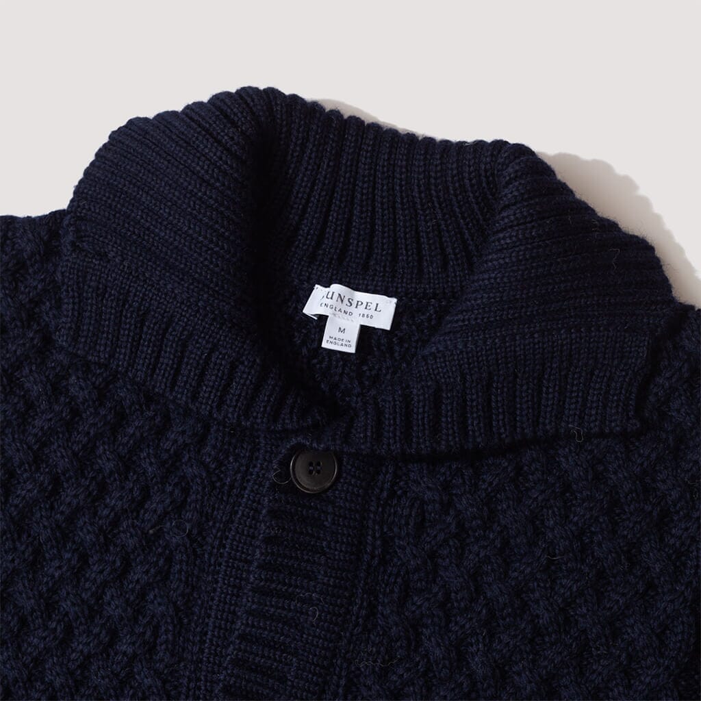 Cable Knit Jacket - Navy
