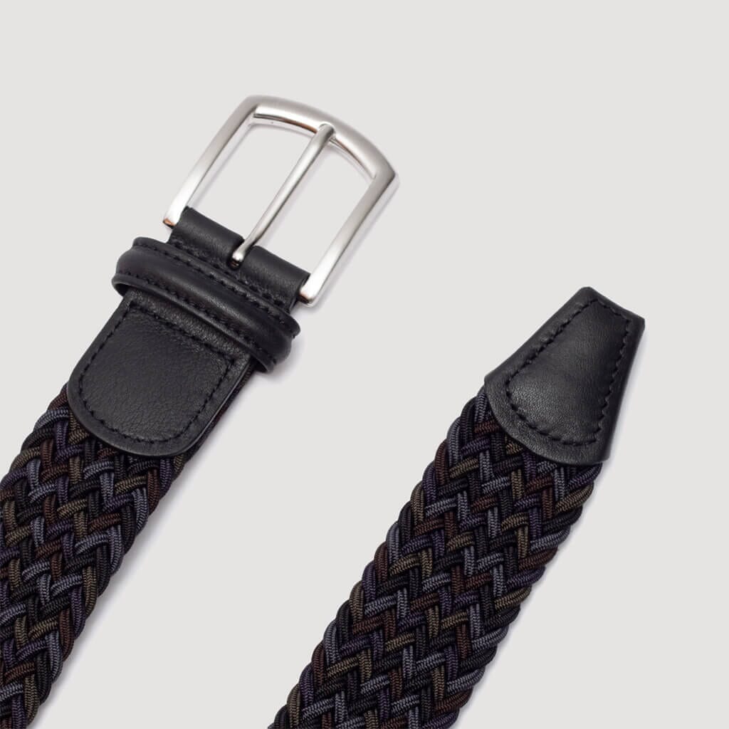 Woven Belt - Dark Navy Multi | Anderson's | Peggs & Son.